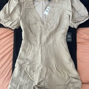 Express linen blend romper